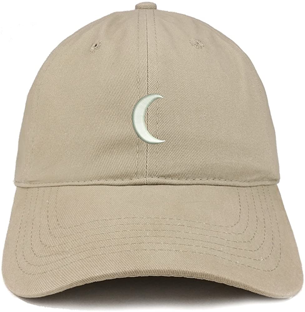 Trendy Apparel Shop Crescent Moon Embroidered Soft Low Profile Adjustable Cotton Cap