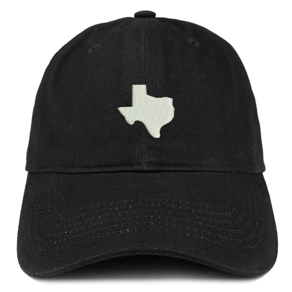 Trendy Apparel Shop Texas State Map Embroidered Low Profile Soft Cotton Brushed Baseball Cap