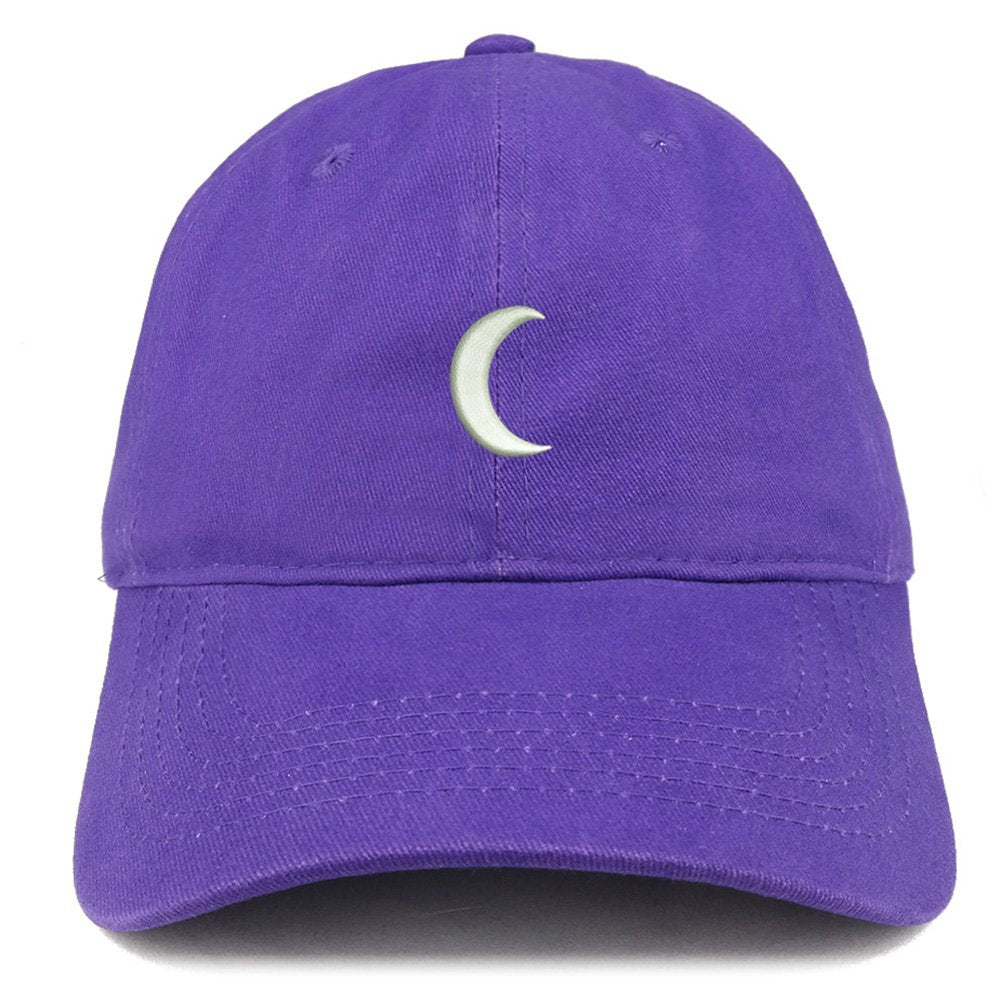 Trendy Apparel Shop Crescent Moon Embroidered Soft Low Profile Adjustable Cotton Cap