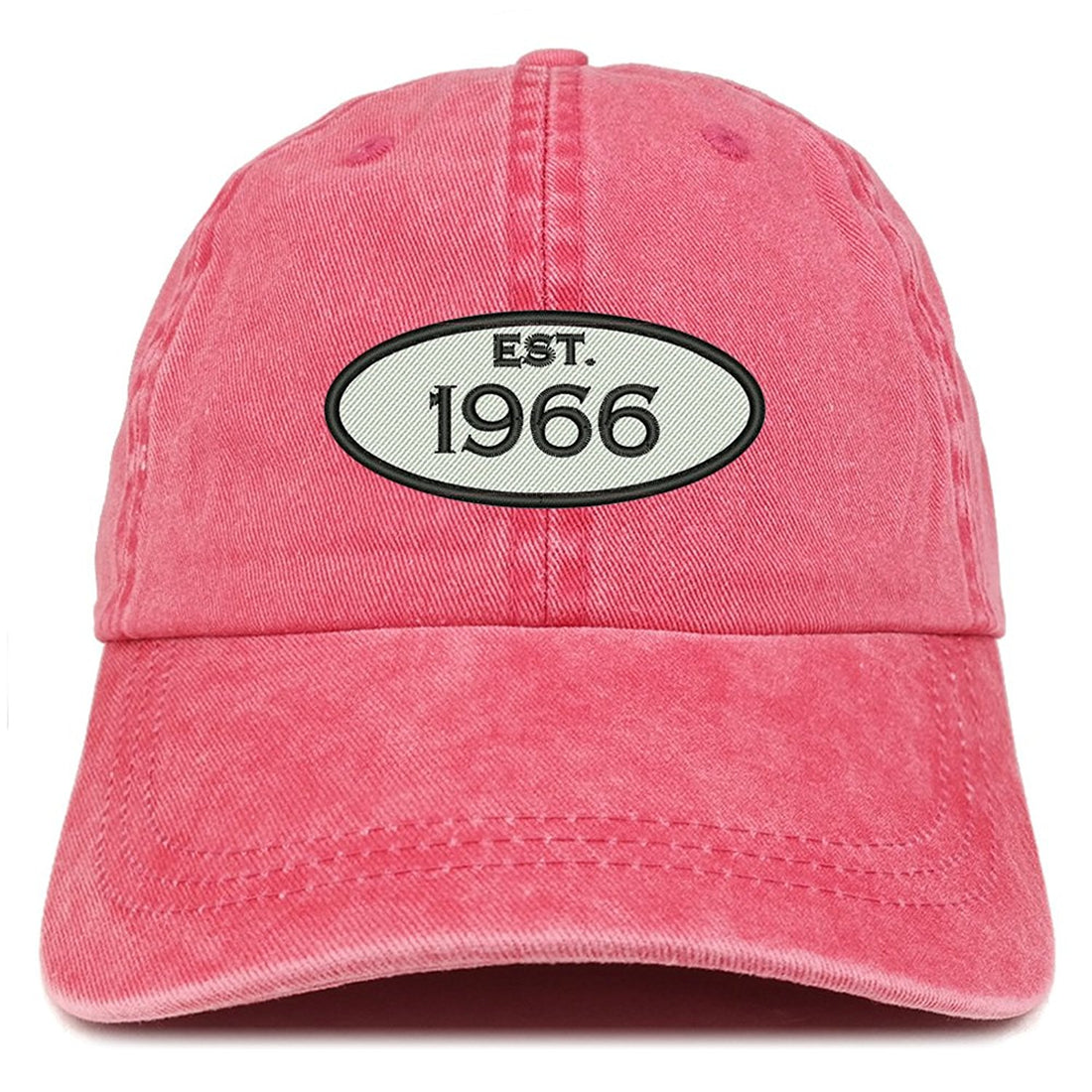 Trendy Apparel Shop Established 1966 Embroidered 53rd Birthday Gift Pigment Dyed Washed Cotton Cap