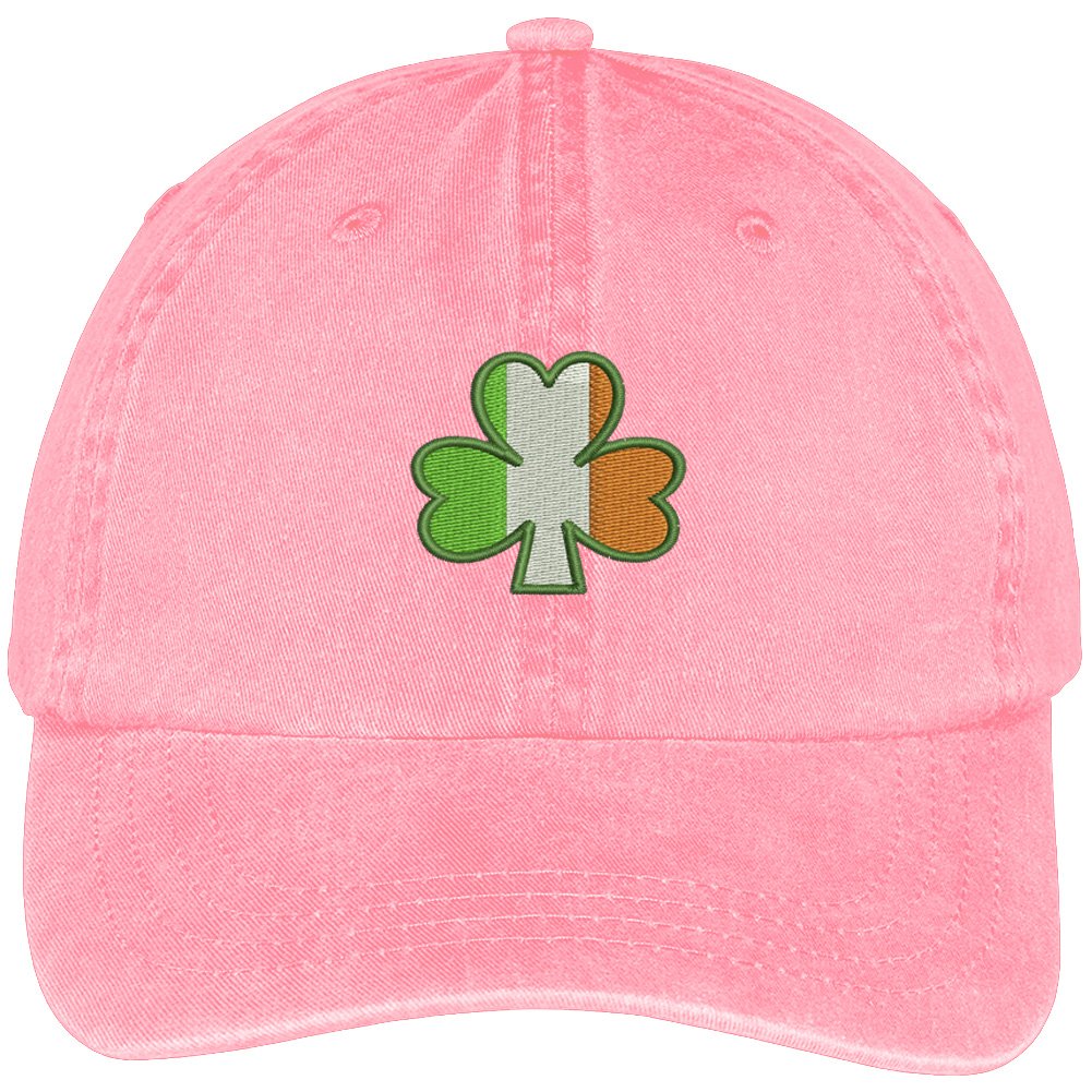 Trendy Apparel Shop Irish Shamrock Embroidered Soft Crown 100% Brushed Cotton Cap