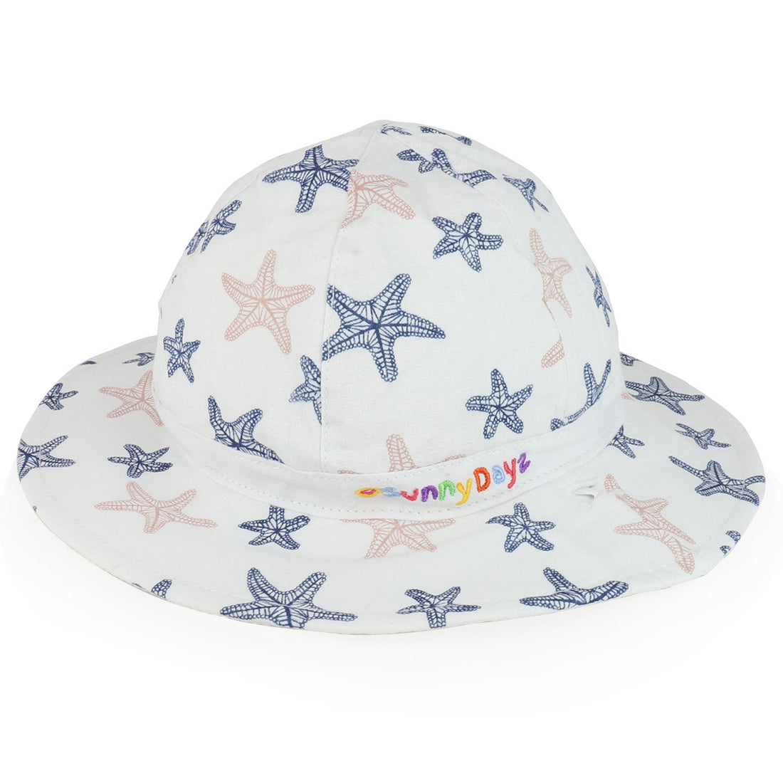 Trendy Apparel Shop Infant Baby Girl's Reversible Starfish UPF Sun Floppy Cotton Hat