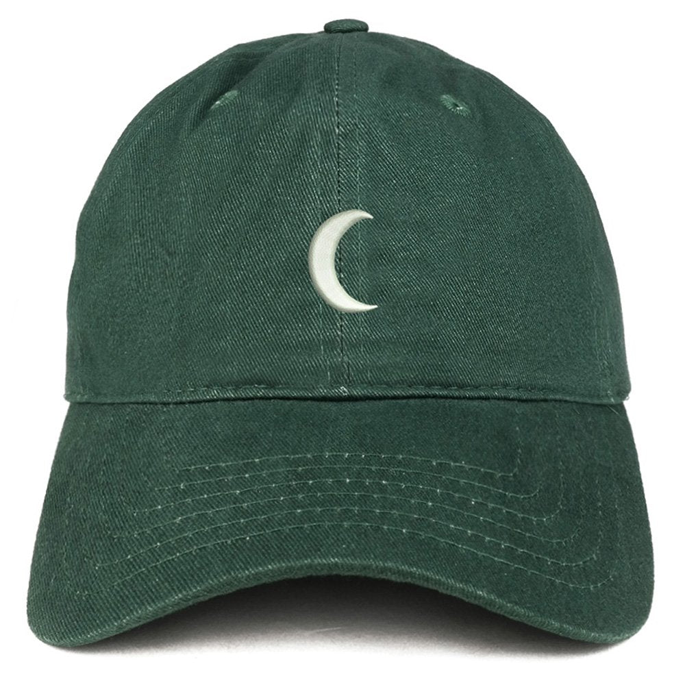 Trendy Apparel Shop Crescent Moon Embroidered Soft Low Profile Adjustable Cotton Cap