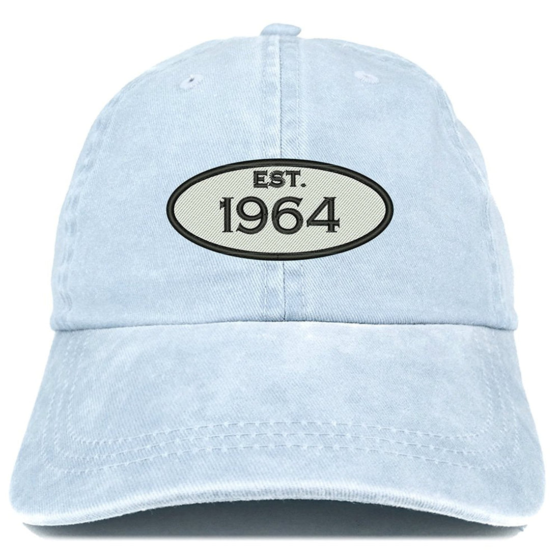 Trendy Apparel Shop Established 1964 Embroidered 55th Birthday Gift Pigment Dyed Washed Cotton Cap