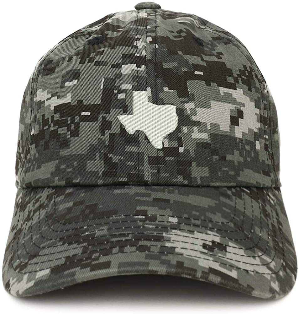 Trendy Apparel Shop Texas State Map Embroidered Low Profile Soft Cotton Brushed Baseball Cap