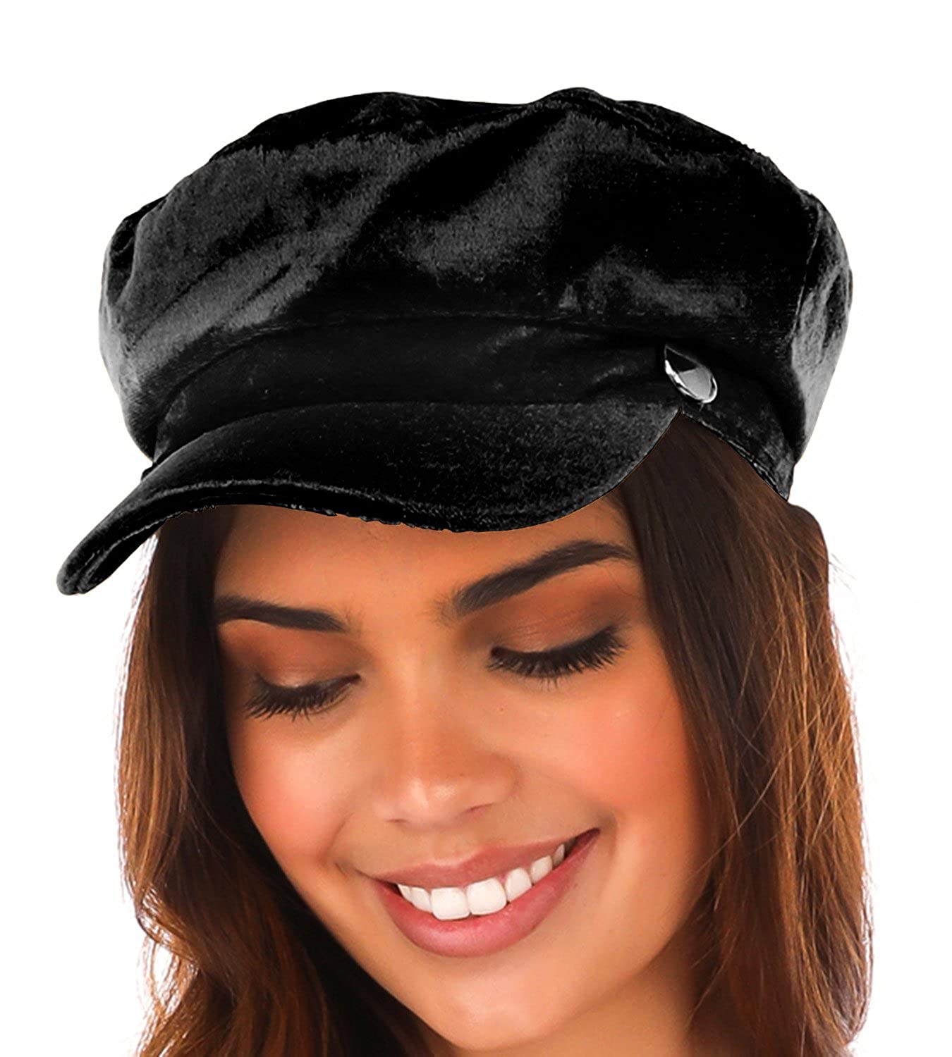 Womens black store cabbie hat