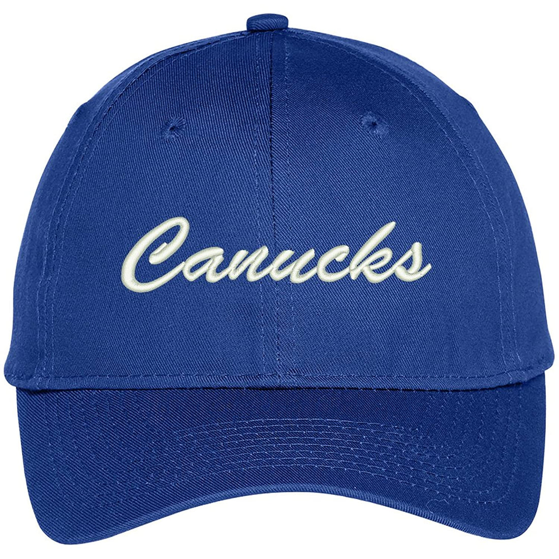 Trendy Apparel Shop Canucks Embroidered Precurved Adjustable Cap