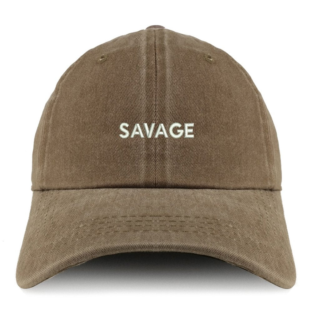 Trendy Apparel Shop Savage Embroidered Pigment Dyed Unstructured Cap