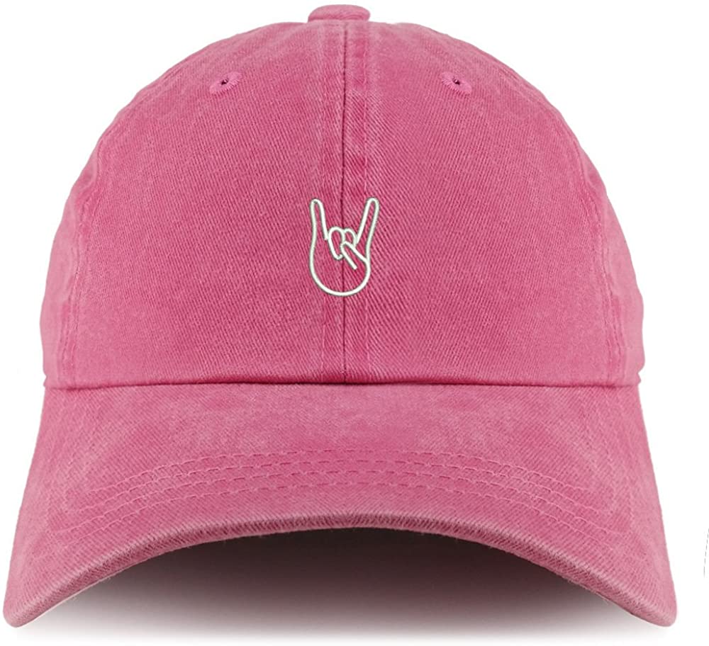 Trendy Apparel Shop Rock on Embroidered Pigment Dyed Unstructured Cap