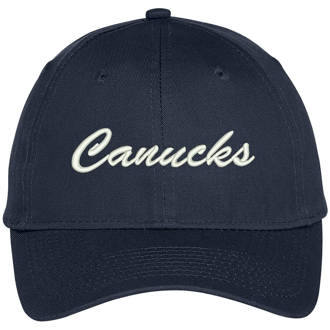 Trendy Apparel Shop Canucks Embroidered Precurved Adjustable Cap