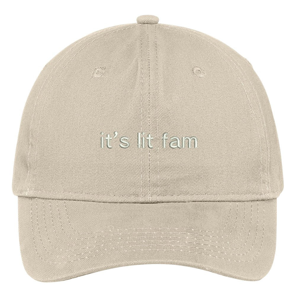 Trendy Apparel Shop It's LIT Fam Embroidered Soft Low Profile Cotton Cap Dad Hat