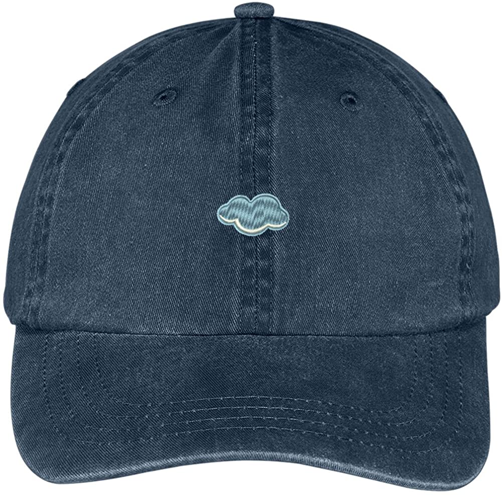 Trendy Apparel Shop Cloud Embroidered Soft Crown 100% Brushed Cotton Cap