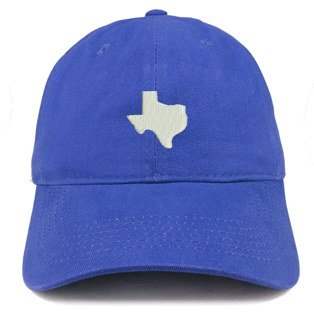 Trendy Apparel Shop Texas State Map Embroidered Low Profile Soft Cotton Brushed Baseball Cap