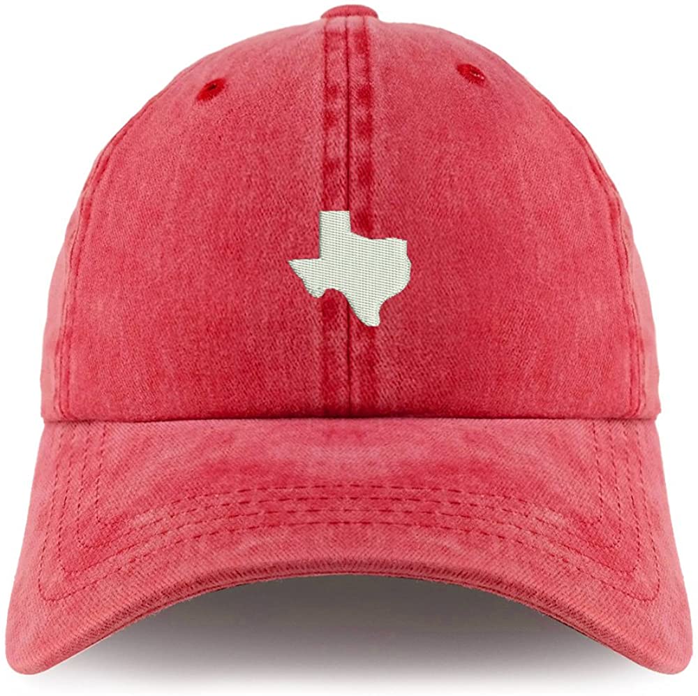 Trendy Apparel Shop Texas State Map Embroidered Pigment Dyed Unstructured Cap