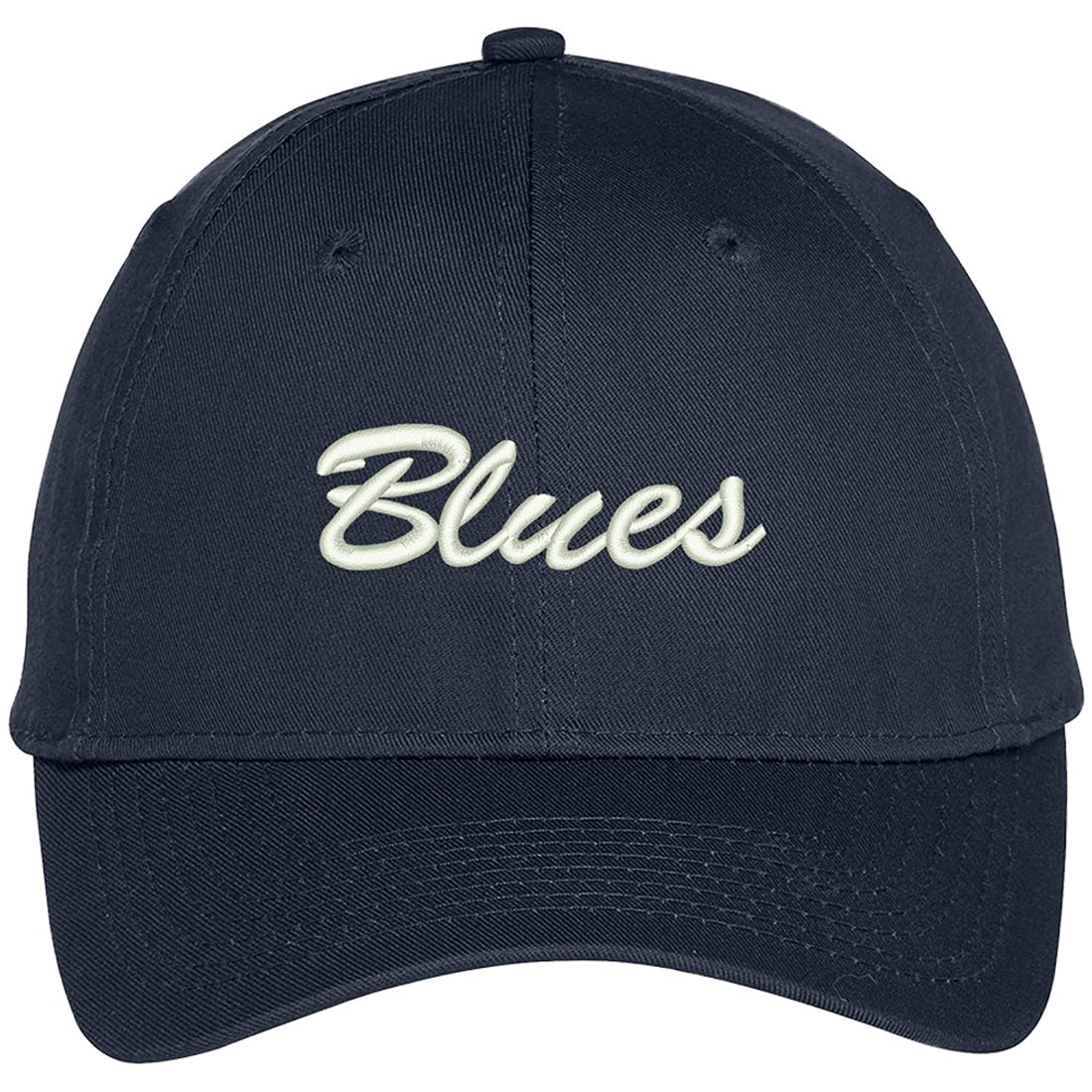 Trendy Apparel Shop Blues Embroidered Precurved Adjustable Cap