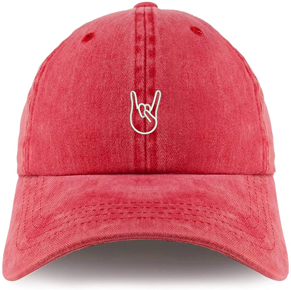 Trendy Apparel Shop Rock on Embroidered Pigment Dyed Unstructured Cap