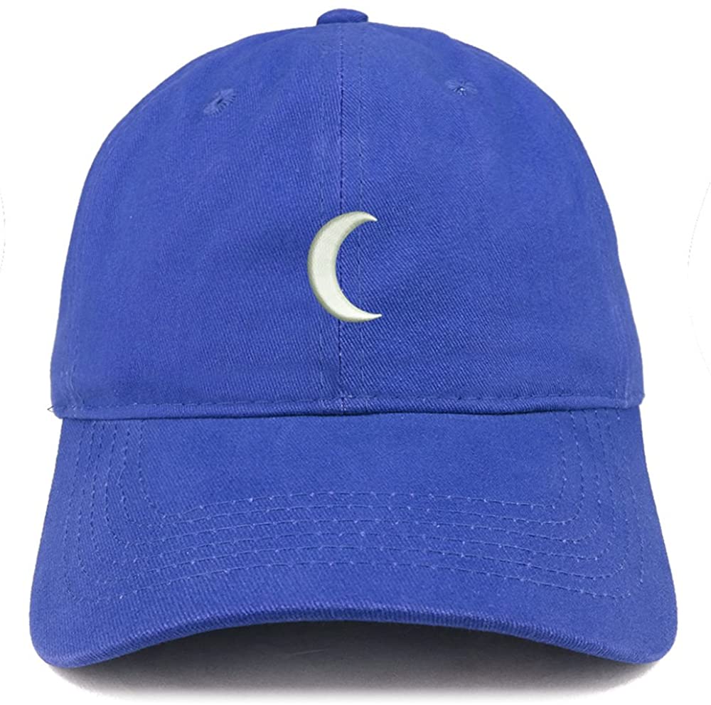 Trendy Apparel Shop Crescent Moon Embroidered Soft Low Profile Adjustable Cotton Cap