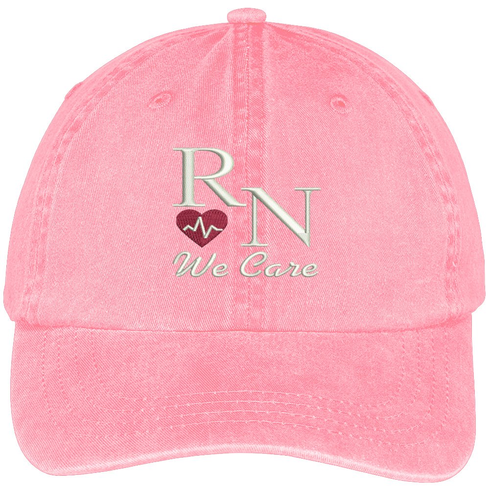 Trendy Apparel Shop Nurses Care Embroidered Soft Crown 100% Brushed Cotton Cap