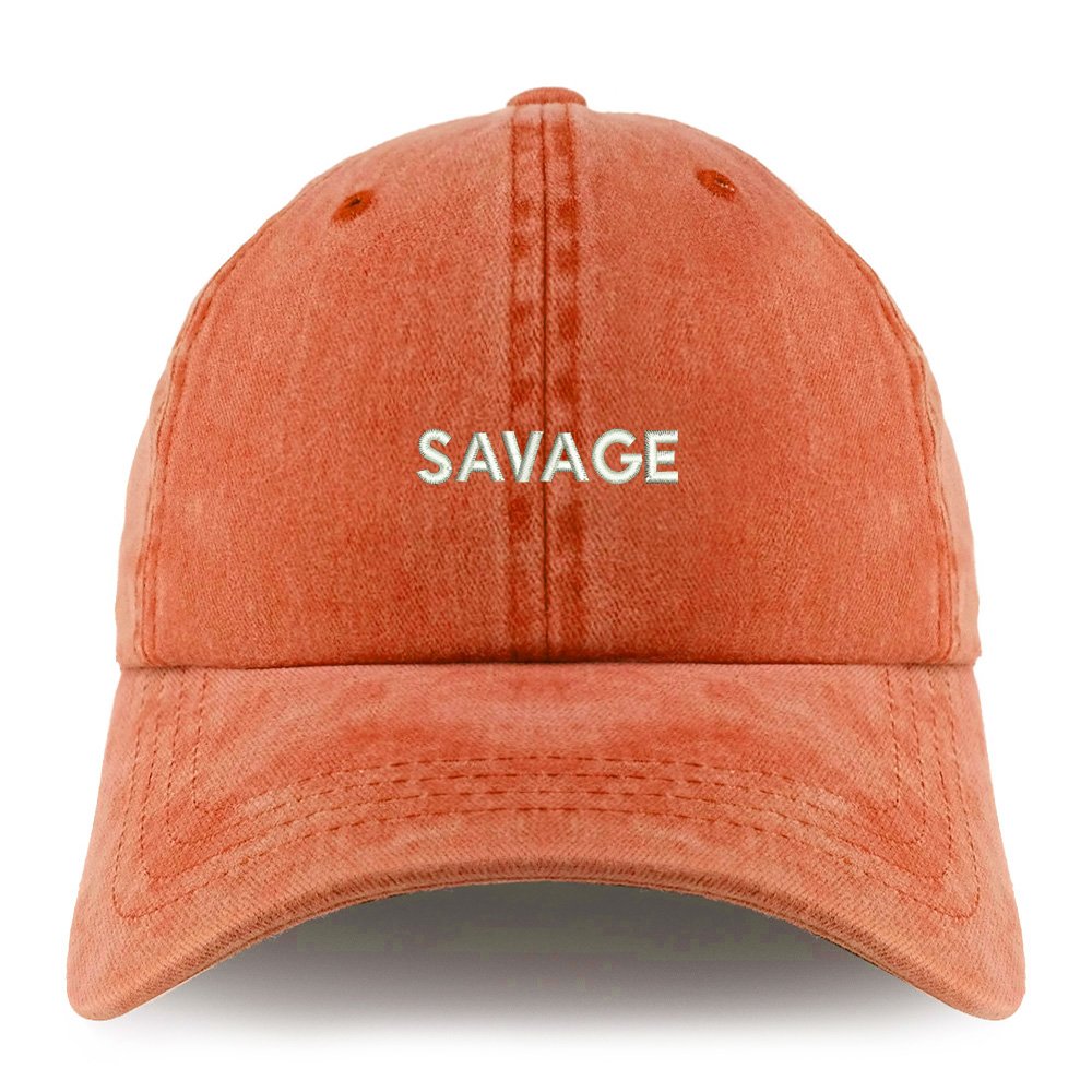 Trendy Apparel Shop Savage Embroidered Pigment Dyed Unstructured Cap