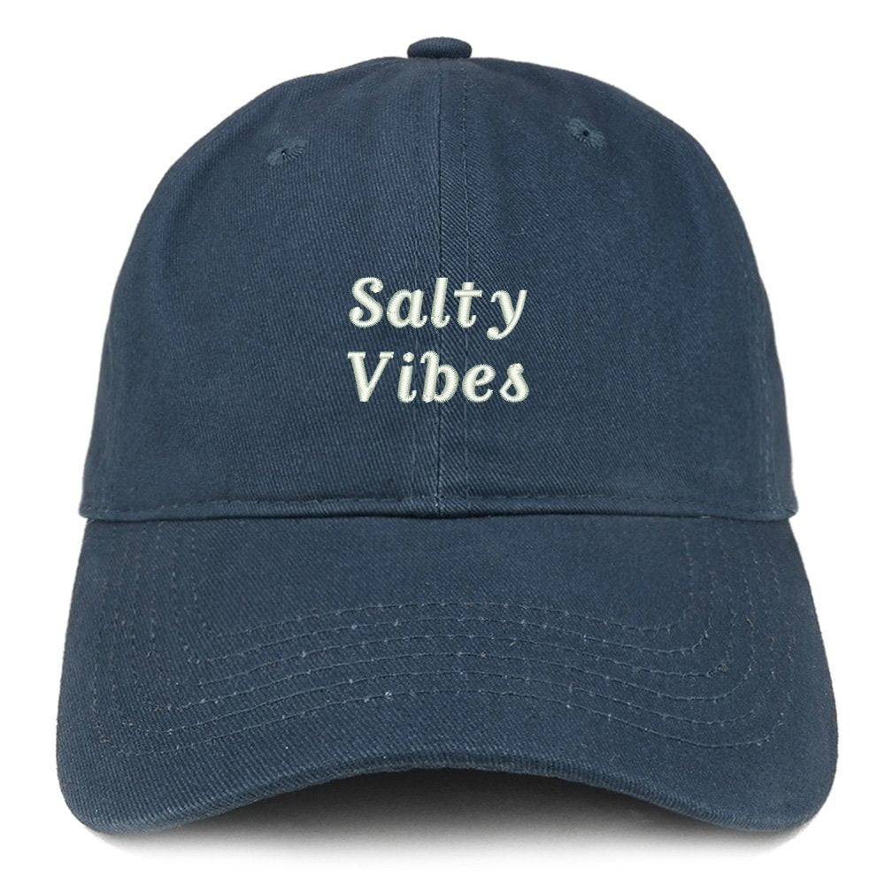 Trendy Apparel Shop Salty Vibes Embroidered Low Profile Brushed Cotton Cap