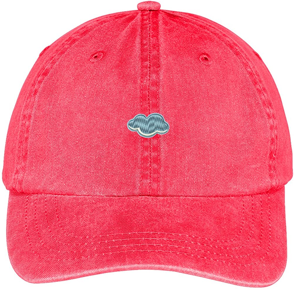 Trendy Apparel Shop Cloud Embroidered Soft Crown 100% Brushed Cotton Cap