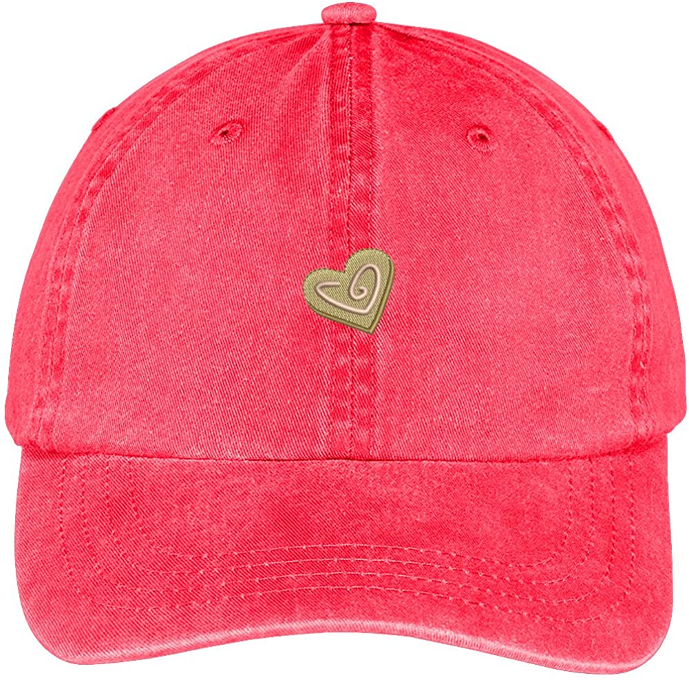 Trendy Apparel Shop Chocolate Heart Shape Embroidered Soft Crown 100% Brushed Cotton Cap